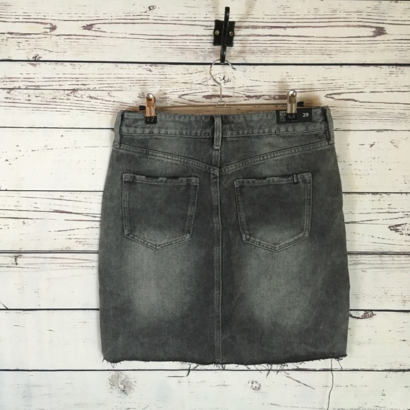 BUFFALO DAVID BITTON gray & white a-line skater mini BUFFALO DAVID BITTON gray & white a-line skater mini